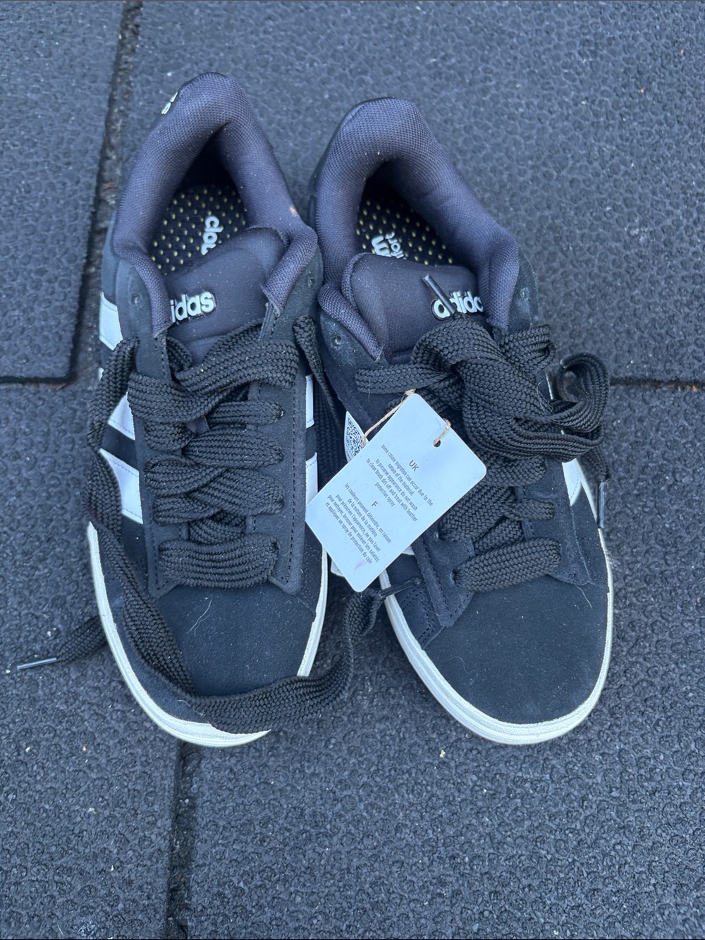 adidas Black Sneakers with White Stripes - Never worn new with tags